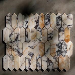 Мраморная мозаика Arabescato Violet Pillar Polished, 30,5 x 28 см