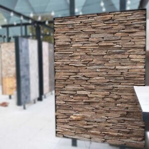 Ardezie Rusty Brown 3D Strips | Piatra Decorativa pt. Placari Verticale, Exterior-Interior (10-12 mp/palet)