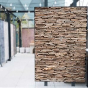 Ardezie Rusty Brown 3D Strips | Piatra Decorativa pt. Placari Verticale, Exterior-Interior (10-12 mp/palet)