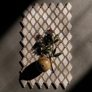 Мозаика из мрамора травертин бежево-желтого цвета, полированная, 30,5 x 30,5 см