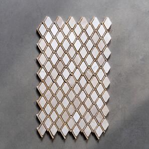 Мозаика из мрамора травертин бежево-желтого цвета, полированная, 30,5 x 30,5 см