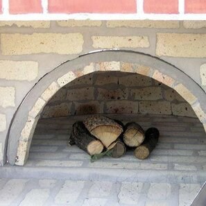 Gratar + Cuptor Integrat Mediteraneo (Carbune/Lemn, 208x120x155 cm, 1200 kg, piatra naturala Rhodos, caramida)