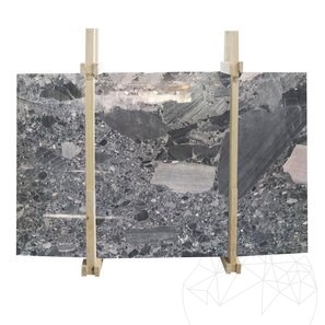 Lastra Marmura Breccia Black Polisata, 2 cm