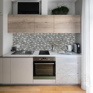 Мозаика из мрамора Ceppo Grey, матовая/полированная/пескоструйная обработка, 2,3 x 4,8 см