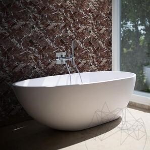 Мраморная мозаика Rosso Levanto Chevron, полированная