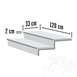 Treapta Ardezie Multicolora Noisette Natur, 120 x 33 x 2 cm
