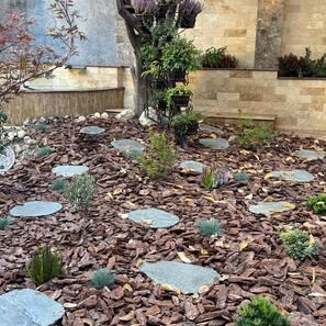 Японская ступенька из натурального и резного сланца Kavala - стандартная