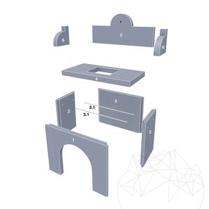 Set Mobilier Gradina Mediteraneo - Masa + Chiuveta pt Gratar (135x120x60 cm, 450 kg, piatra naturala Kavala, caramida)