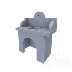 Set Mobilier Gradina Mediteraneo - Masa + Chiuveta pt Gratar (135x120x60 cm, 450 kg, piatra naturala Kavala, caramida)