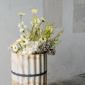 Раковина Tao Arabescato Ribbed, 42 x 85 см