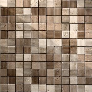 Mozaic Travertin Classic-Noce Rizat, 4.7 x 4.7 cm
