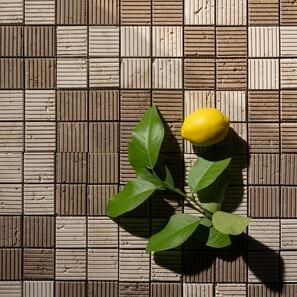Mozaic Travertin Classic-Noce Rizat, 4.7 x 4.7 cm