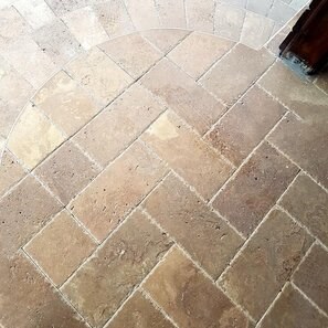 Travertin Noce Cross Cut Periat si Daltuit, 30.5 x 15.2 x 3 cm