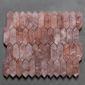 Мозаика из травертина Opium Red Pillar, полированная, 30,5 x 28 см