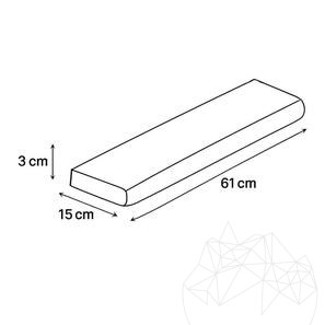 Bordura Travertin Latte Antichizat Cross Cut, 3 x 15 x 61 cm
