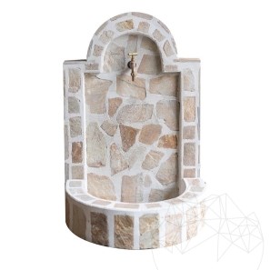 Cismea Gradina Mica, Traditionala, Freestanding - Placata cu piatra poligonala, Ardezie Rhodos, 80 x 55 cm, 70 kg