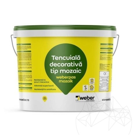 Tencuiala decorativa tip mozaic (pentru soclu) -  Weber.Pas Mozaik, 20 kg