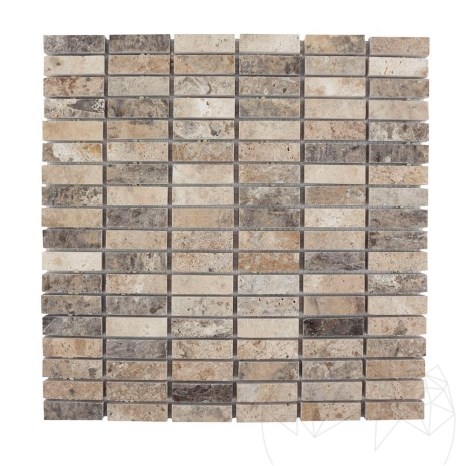 Mozaic Travertin Silver Polisat, 1.5 x 4.8 cm
