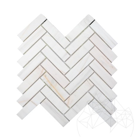 Mozaic Marmura Calacatta Amber Chevron Polisata, 28 x 31 cm