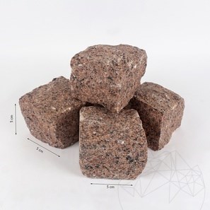 Piatra Cubica Granit Maple Red Natur, 5 x 5 x 5 cm