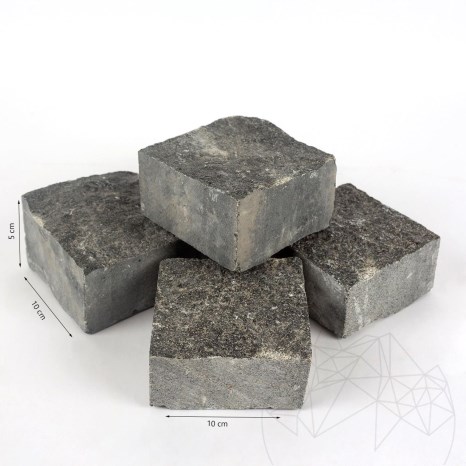 Piatra Cubica Granit Antracit Fatetata 4 laterale, 10 x 10 x 5 cm