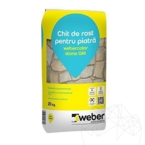 Chit Rosturi Piatra Naturala - Weber Color Stone Gri, 20 kg