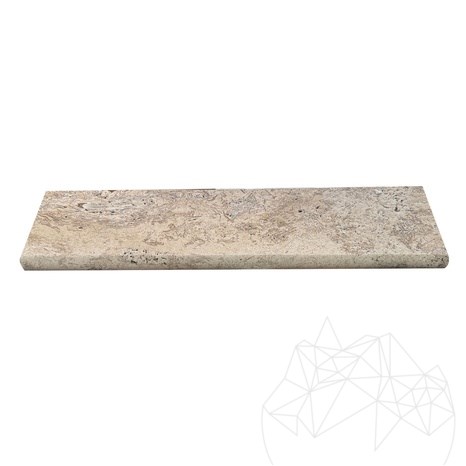 Bordura Travertin Latte Antichizat Cross Cut, 3 x 15 x 61 cm